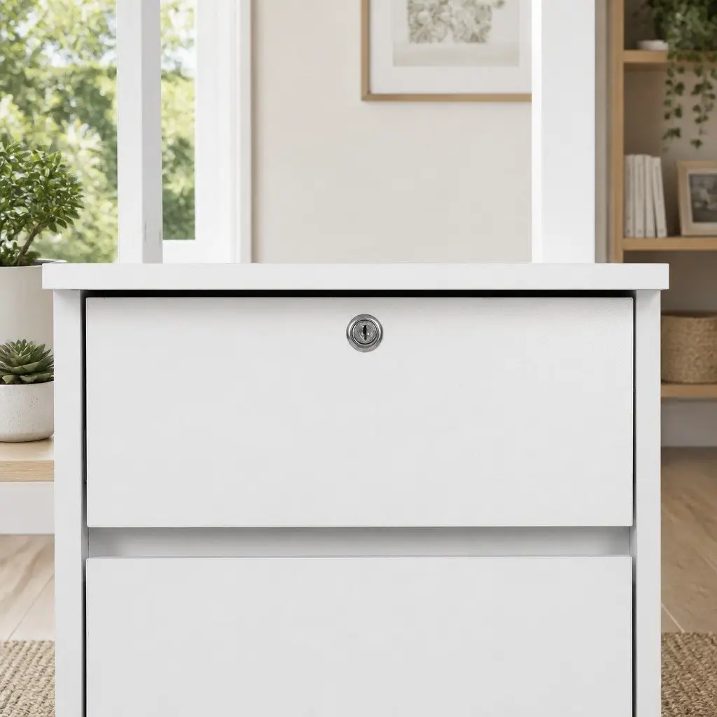 Computer Desk Spacious Desktop White Storage Drawer Bookshelf Cabinet
