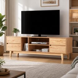 180cm Lowline TV Cabinet with Open Shelves