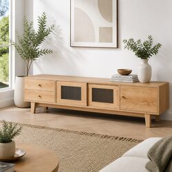 180CM Entertainment Unit with Drawers and Cabinets