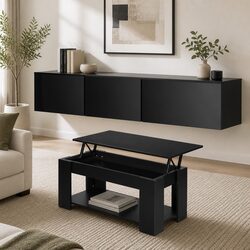 Functional Black TV Unit & Coffee Table Bundle