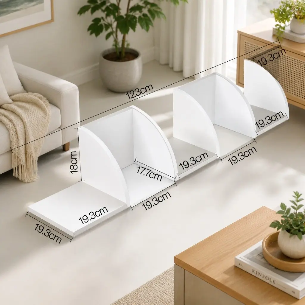 Corner Floating Shelf 5-Tier White Space Saving Unit for Storage and Display