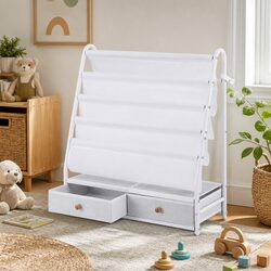 Functional Kids Bookshelf and Toy Organizer with Metal Frame
