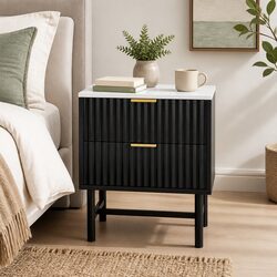 Stylish Compact Nightstand with Two Functional Drawers