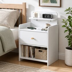 Functional Bedside Table with Charging Capability