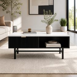 Coffee Table with Drawer and Storage Compartments