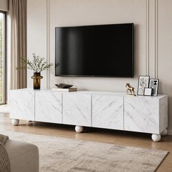 Sleek White 200cm TV Cabinet for Contemporary Spaces