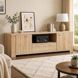 180cm TV Unit with Storage and Display Features