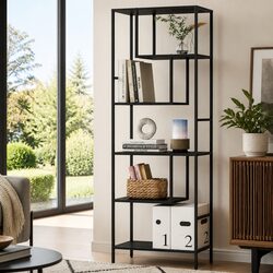 5-Tier Industrial Black Storage Shelf Unit