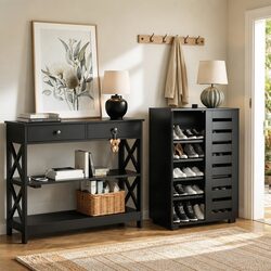 Black Shoe Rack Cabinet and Console Table Specifications