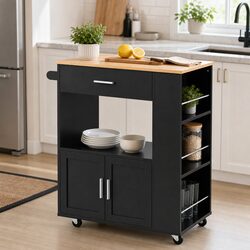 Functional Kitchen Island Trolley with Storage Features