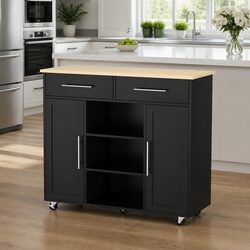 Kitchen Island Trolley Cart with Storage Capacity