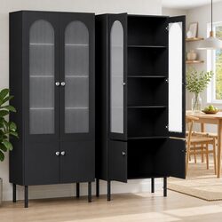 2x Buffet Sideboard Cabinet with 5-Tier Storage Solution