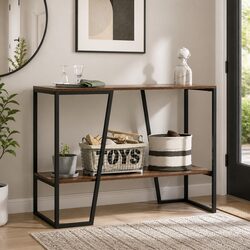 Industrial Console Table 106CM with Sturdy 2-Tier Storage