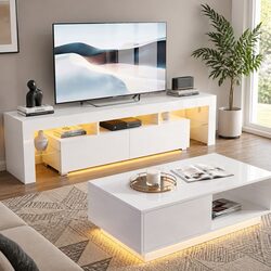 LED TV Entertainment Unit and Coffee Table Bundle