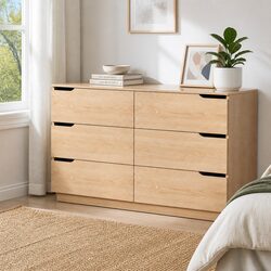 6 Drawer Dresser Storage Cabinet in Pine