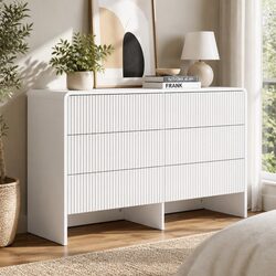 Modern Beige 6 Drawer Dresser for Chic Spaces