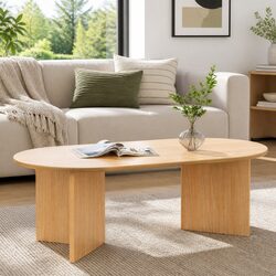 Scandi Style Oval Coffee Table 110cm in Natural Pine