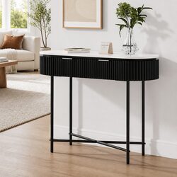 MDF and Metal Console Table 100CM with Drawers