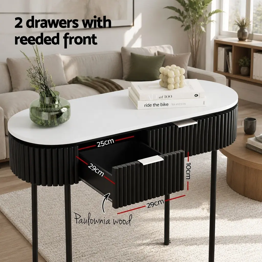 Console Table Storage Drawers 100CM Yellow