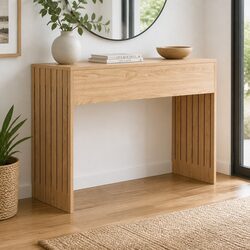 Fluted Console Table with E1-Graded MDF in Pine Finish