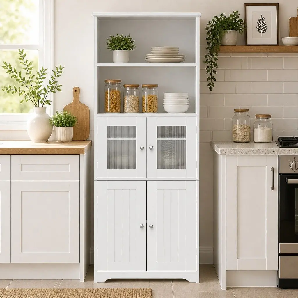 Buffet Sideboard Cabinet Storage Cupboard White 60cm W x 30cm D x 160cm H