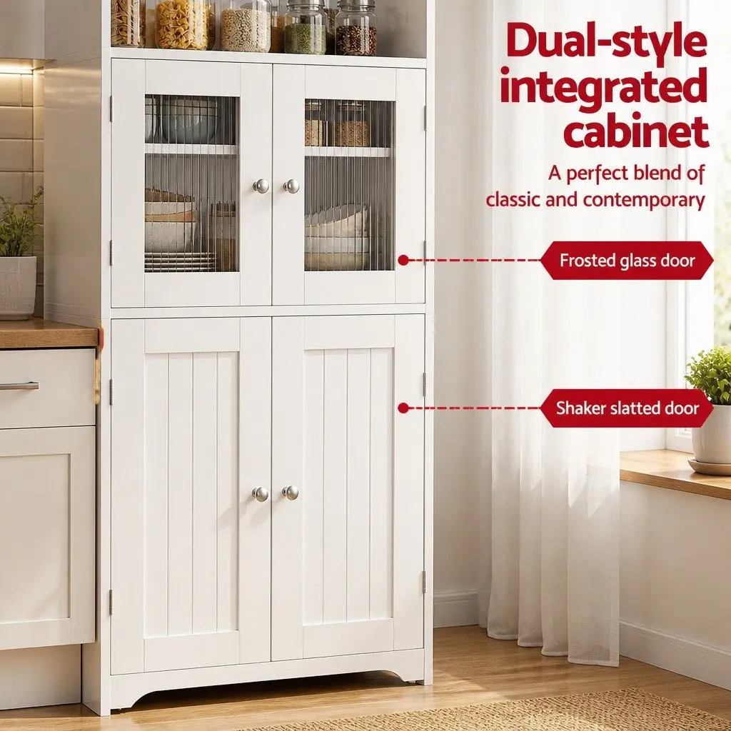 Buffet Sideboard Cabinet Storage Adjustable Shelves 160cm White