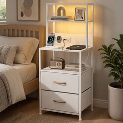 Bedside Table with Built-in Charging and Storage Solutions