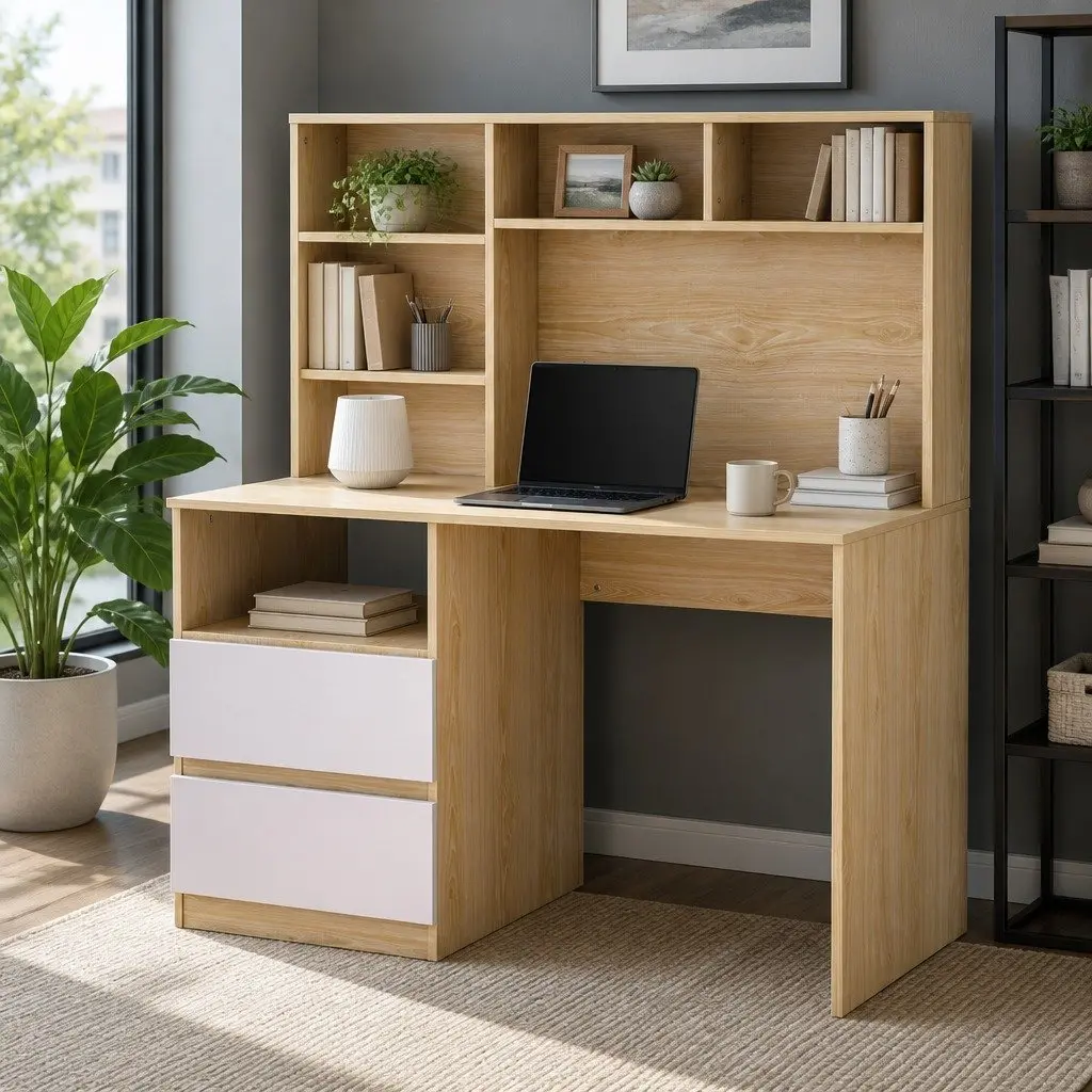 Computer Desk with Storage Solutions Wide White