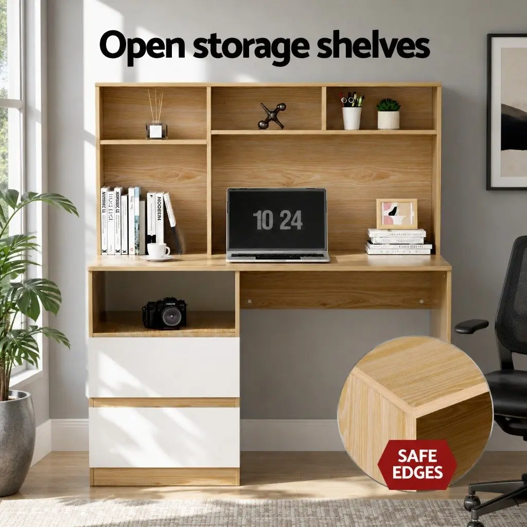Computer Desk with Storage Solutions Wide White