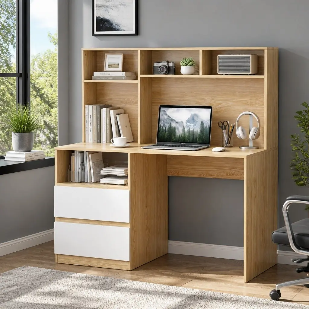 Computer Desk with Storage Solutions Wide White