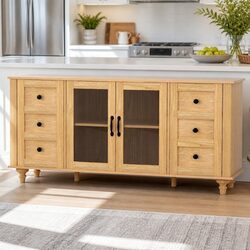 Storage Sideboard Cabinet with Height-Adjustable Shelves