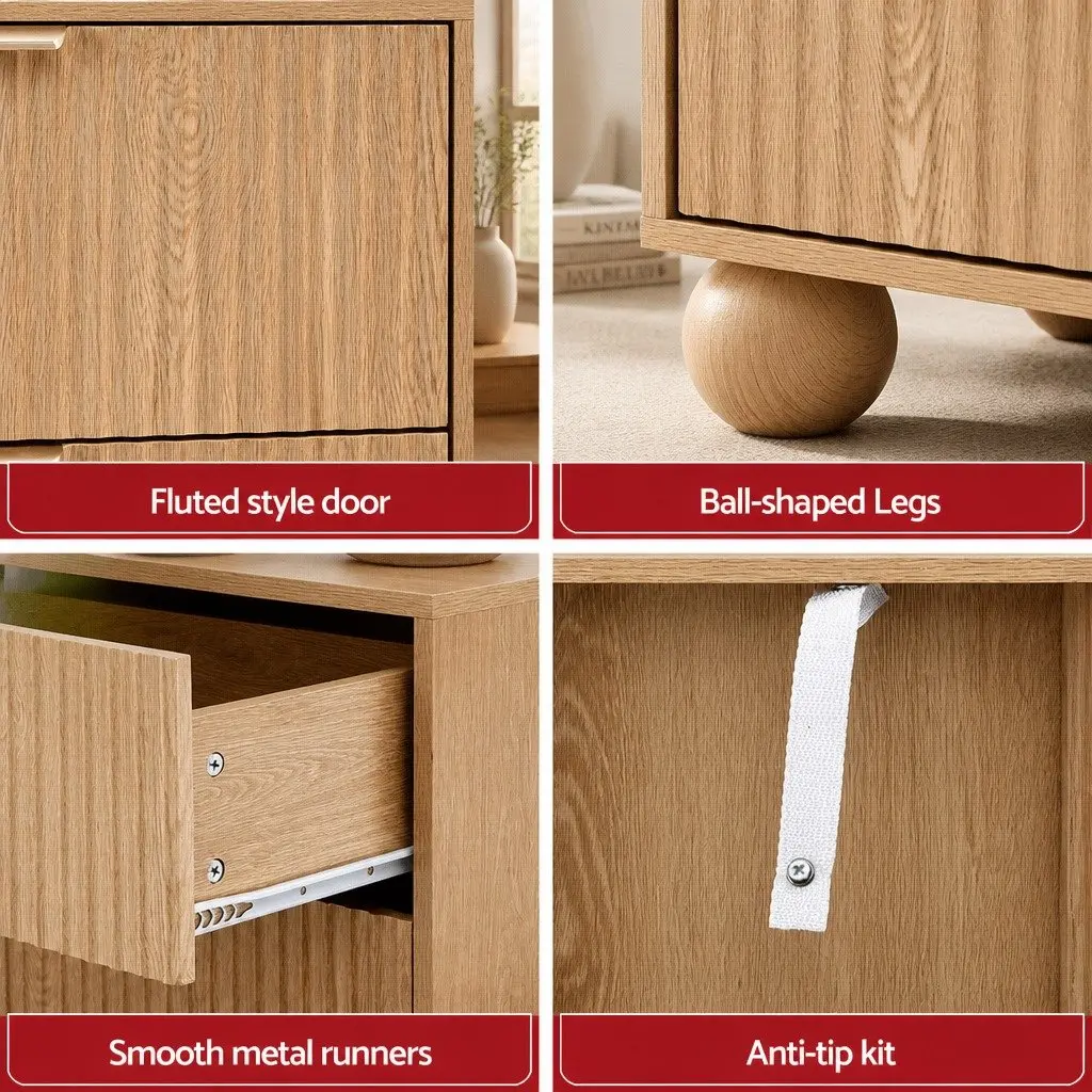 4 Drawer Chest of Drawers Storage Cabinet Tallboy Pine