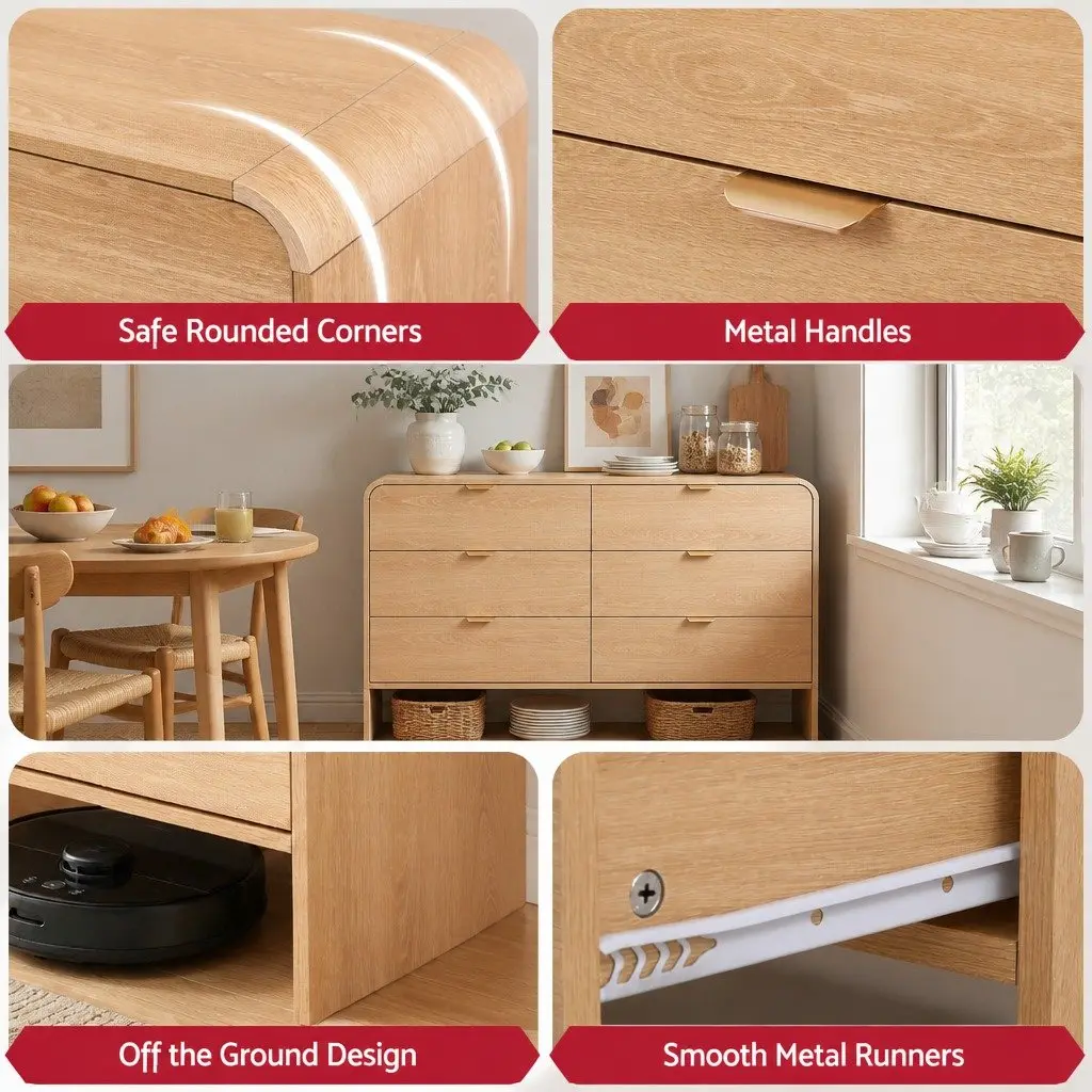 6 Drawer Chest of Drawers with Anti-Tip Safety Kit