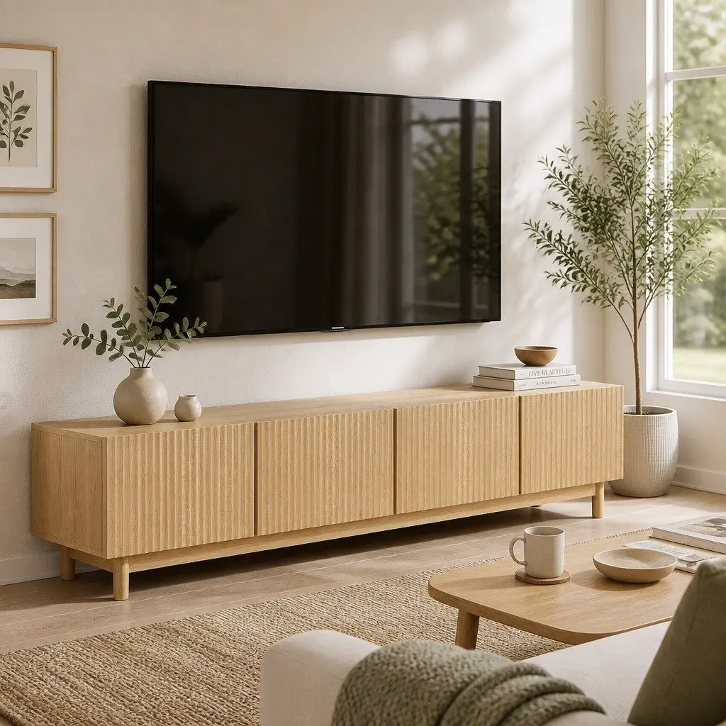 TV Unit Entertainment Storage Cabinet 180cm Living Room Media Display Stand