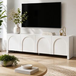 TV Entertainment Unit Storage Cabinet 180cm White