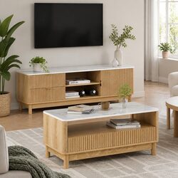 Storage-Optimized TV Entertainment Unit & Coffee Table Set