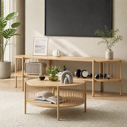 TV Entertainment Unit and Coffee Table Storage Set