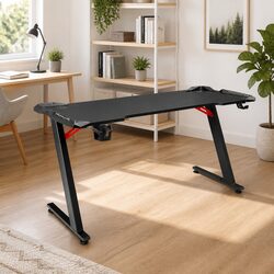140CM Gaming Desk with RGB LED and Cable Management