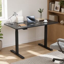 Dual Motor Motorised Height Adjustable Desk Frame Black 140cm