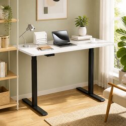 Height Adjustable Desk Frame with Dual Motors White 140cm