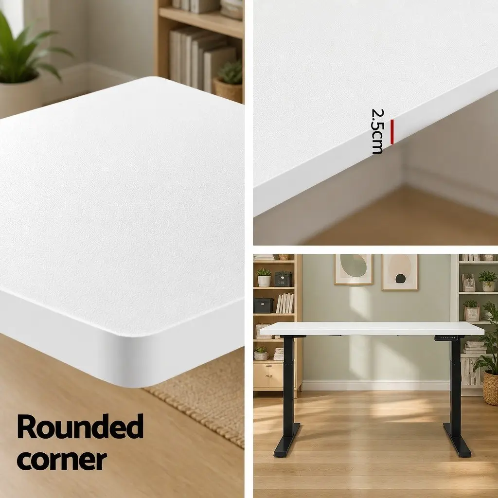 Motorised Standing Desk Height Adjustable Frame White 140cm