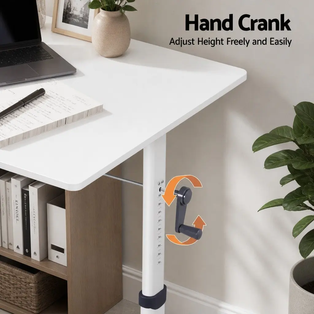 Height Adjustable Standing Desk Compact 100CM White