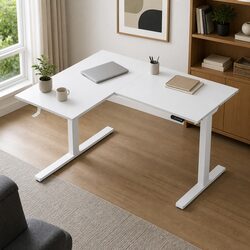L-Shape Electric Height Adjustable Standing Desk