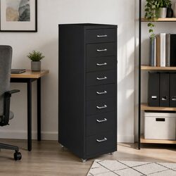Steel 8 Drawer Filing Cabinet - Black Office Storage