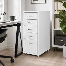 Compact 5-Drawer Filing Cabinet with Steel Frame