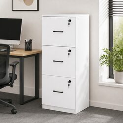 3-Drawer Lockable File Cabinet for Office Storage