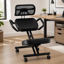 Kneeling Chair with Mesh Backrest and Metal Frame