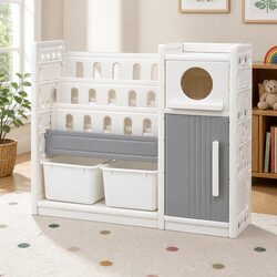 Kids Bookshelf and Toy Storage Organizer with HDPE Build