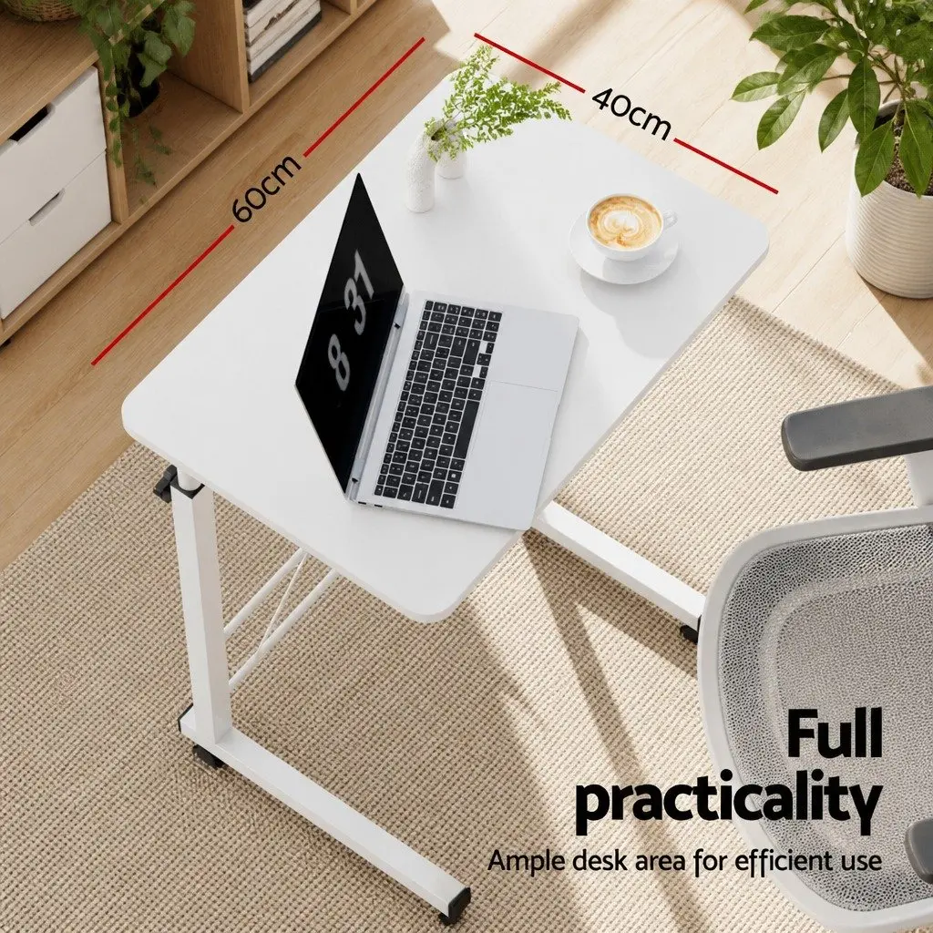 Mobile Laptop Desk Adjustable Height 60CM White