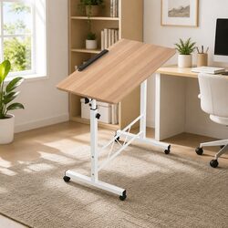 Portable Adjustable Laptop Desk 80CM Brown Light Wood